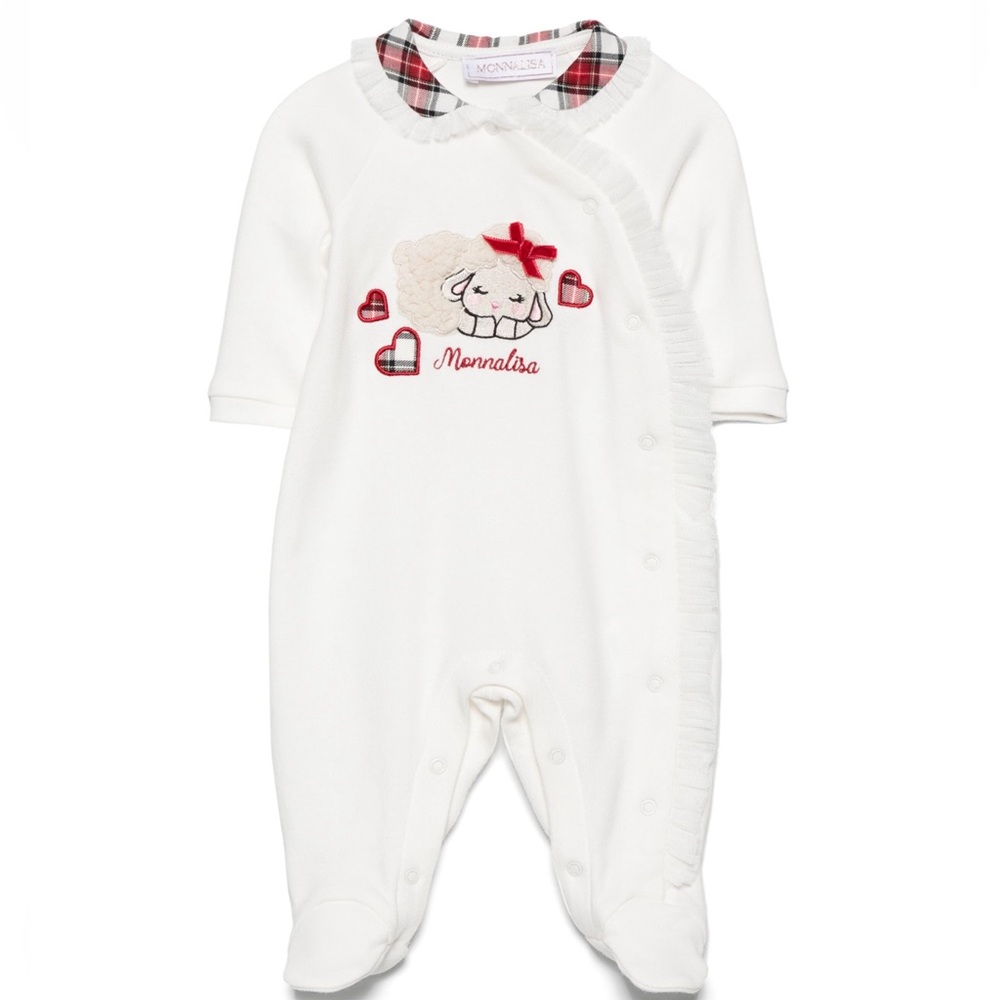 Monnalisa Sheep-Motif Cotton Onesie